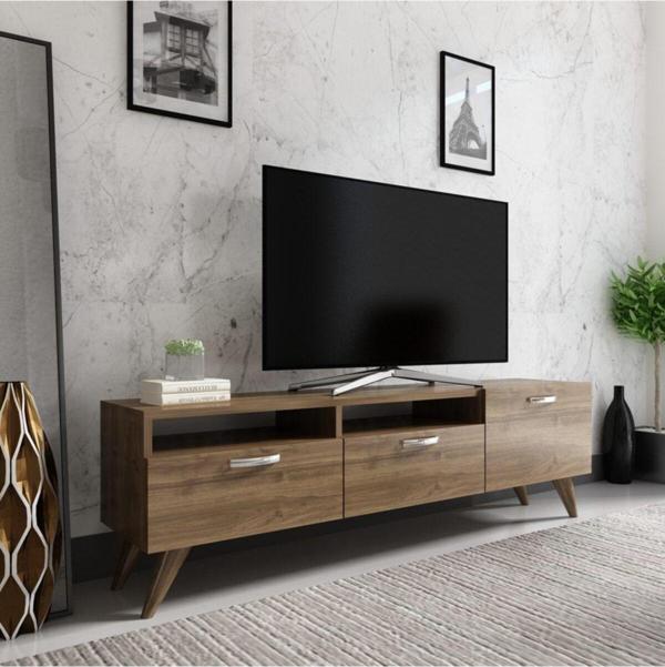 Mobilya Gezegeni Kahverengi Ceviz Sleed Tv Ünitesi 150 Cm N4 - Image 1