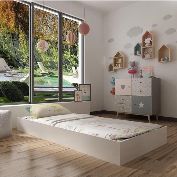 Mobilya Gezegeni Montessori Karyola - X2011- Beyaz-90X190Cm Yatak Uyumlu - Image 1