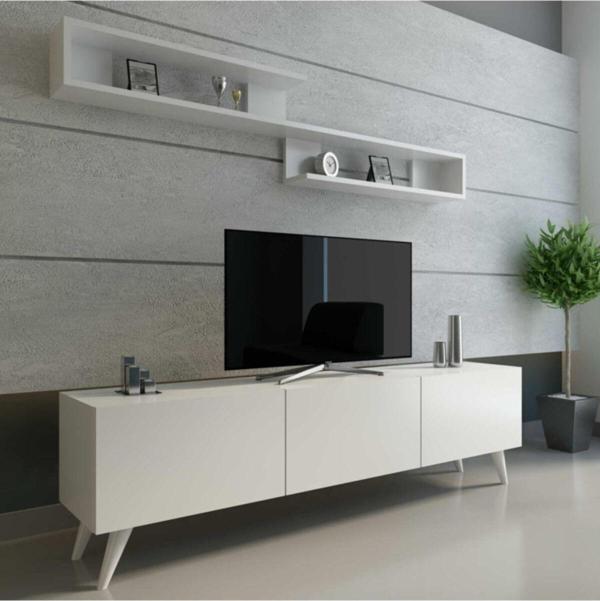 Mobilya Gezegeni Cambridge Beyaz Tv Ünitesi 150 Cm Parlak - Image 1