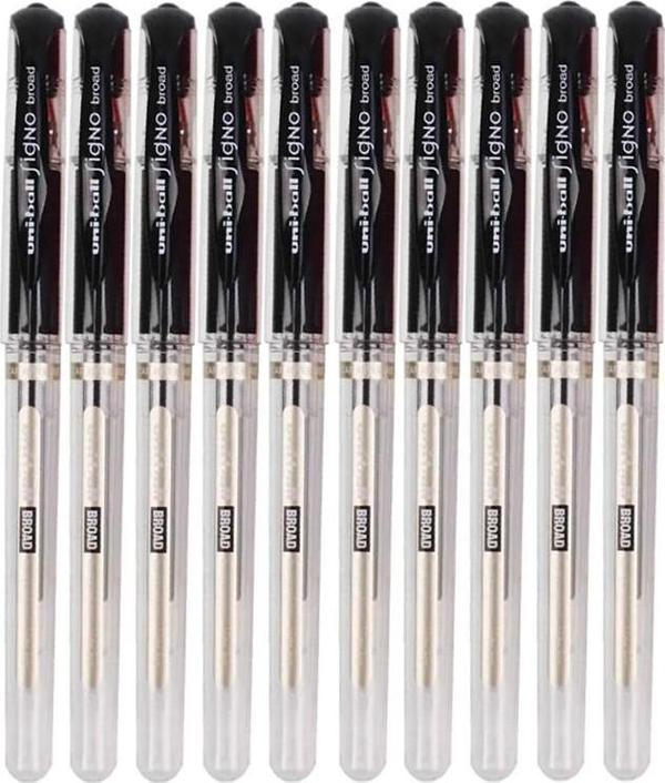 Siyah İmza Kalemi 10 Adet Uniball Signo Broad 1.0 mm Roller Pilot Kalem Um-153 Roller Uçlu Likit Mürekkepli Pilot Kalem - Image 1