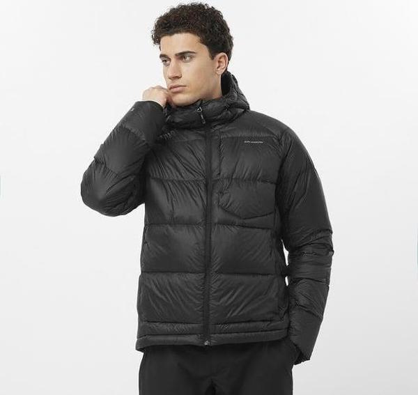 Salomon Outline Down Hooded Jacket Erkek Ceket LC2361000-Deep Black - Image 1