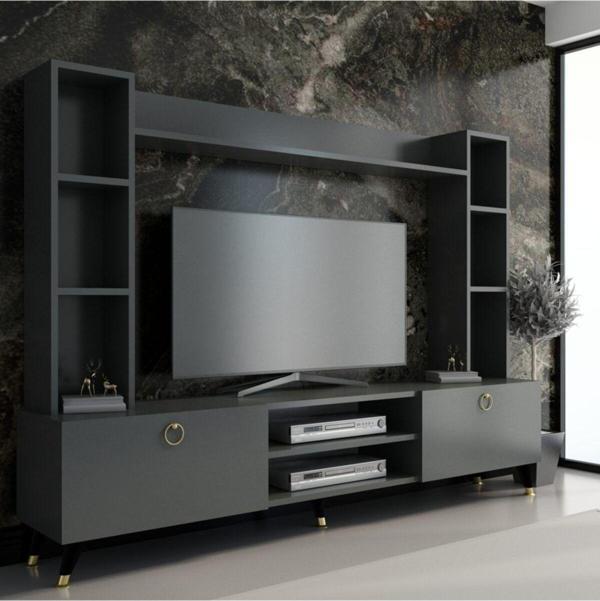 Mobilya Gezegeni Antrasit Gold Tv Ünitesi - Image 1