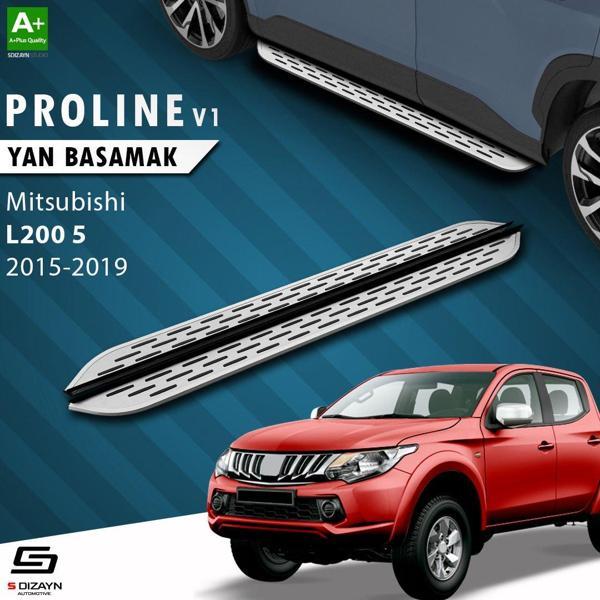 S-Dizayn Mitsubishi L200 5 OEM Still Pro V1 Aluminyum Yan Basamak 193 Cm 2015-2019 - Image 1