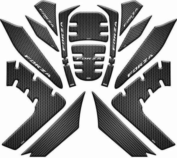 Gogo Tank Pad 003 Siyah Karbon Desenli 14 Parça Honda Forza 2021-2024 - Image 1