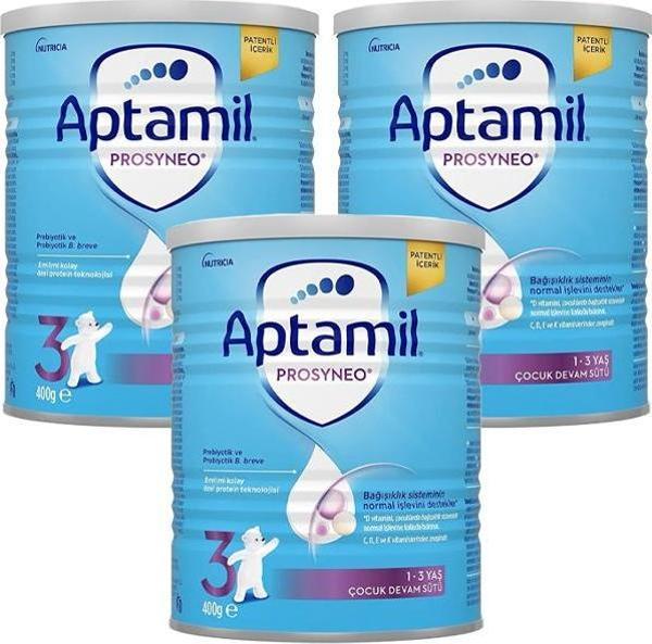 Aptamil 3 Çocuk Devam Sütü Yeni Prosyneo 1+ Yaş 400 gr x 3 Adet - Image 1