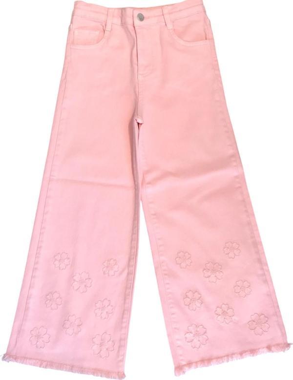 Kız Çocuk Papatya Nakışlı Pantolon - Image 1