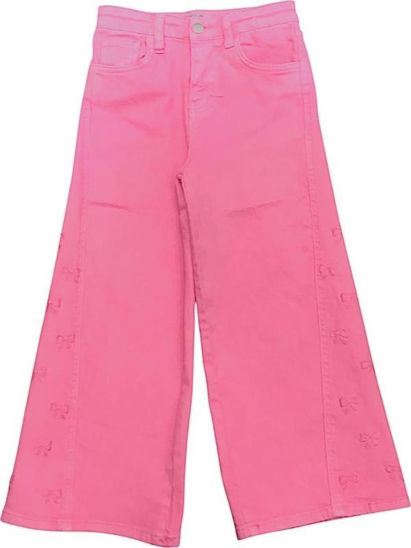 Kız Çocuk Fiyonk Nakışlı Pantolon - Image 1