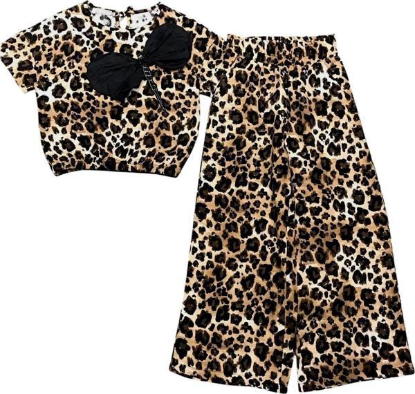 Kız Çocuk Yusufçuk Aksesuarlı Leopar Takım - Image 1