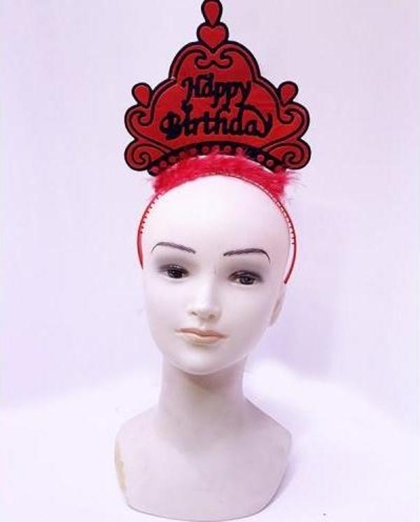 Happy Birthday Neon Kırmızı Doğum Günü Tacı - Image 1