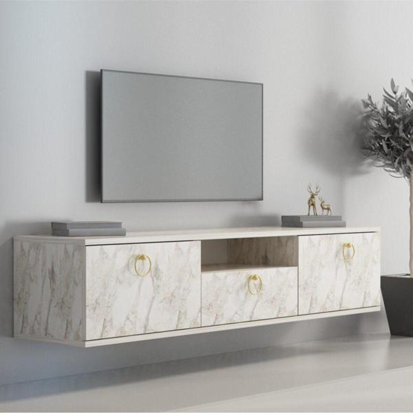 Mobilya Gezegeni Wall Tv Ünitesi 150 Cm Efes Mermer - Image 1
