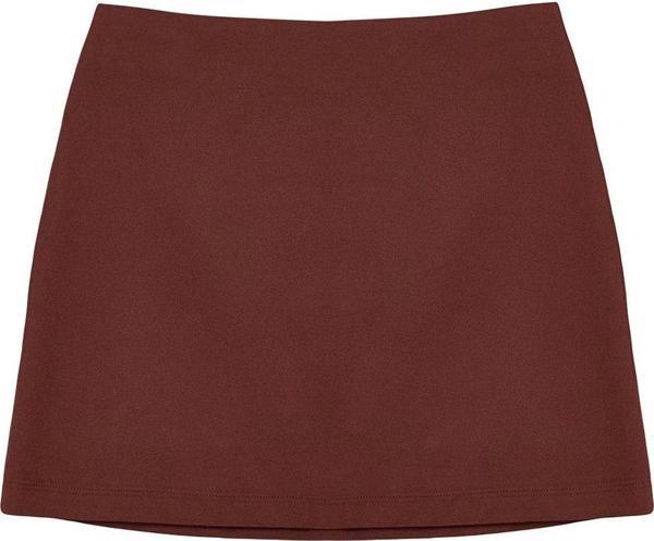 Moda A-line Düz Desen Günlük Mini Boy Basic Yüksek Bel A-line Mini Boy Dokuma Etek - Image 1