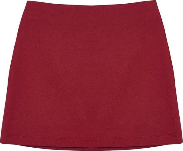 Moda A-line Düz Desen Günlük Mini Boy Basic Yüksek Bel A-line Mini Boy Dokuma Etek - Image 1