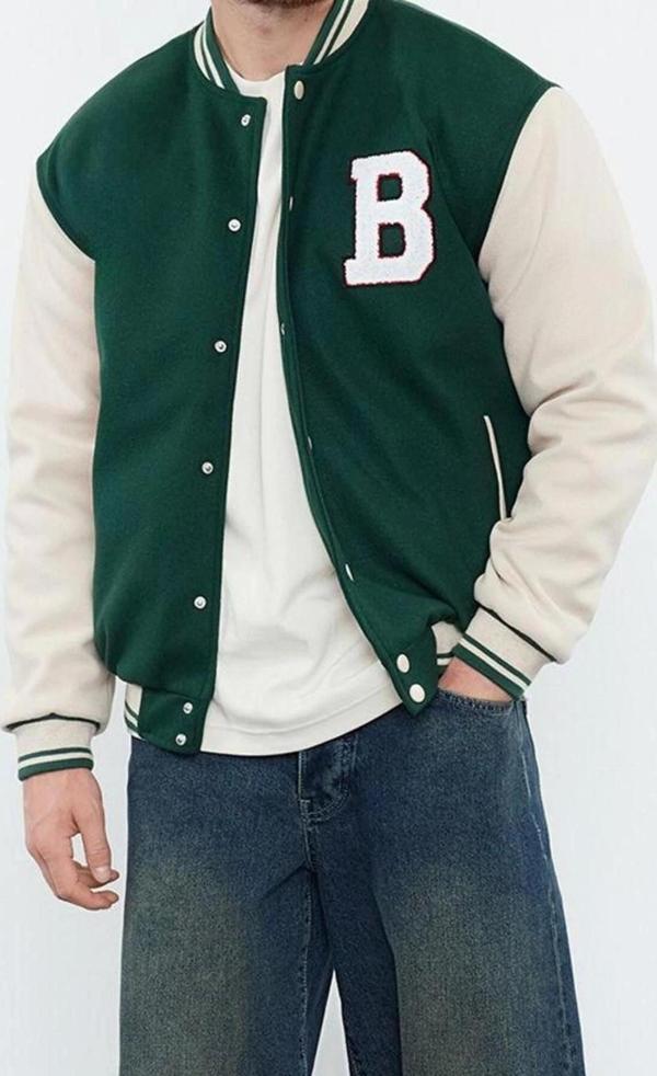 Tasarım Düz Astarlı Yaka Standart Regular Bomber Unisex Regular Fit Bomber Yaka Kolej Kışlık Mont - Image 1