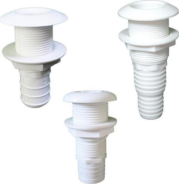 Nuova Rade Thru-Hull Easy Mount 3/4", for Hose Ø20mm, White - Image 1