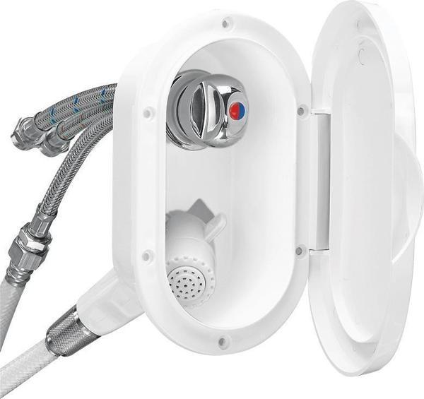 Nuova Rade Case w/Wh.Shower, Mixer Tap, 3m Hose, w/Lid, White - Image 1
