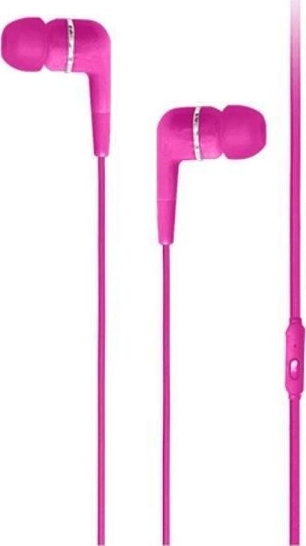 Taks Mikrofonlu Kulaklık Kulakiçi WE01 Serisi - Pembe - 5KMM123P - Image 1