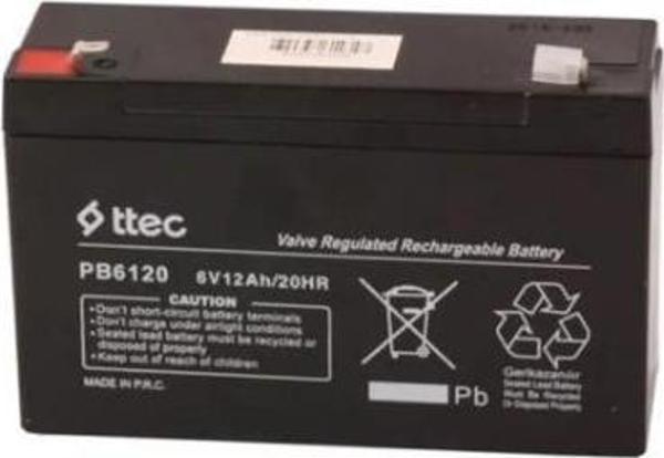Ttec 6V 12Ah 20HR Bakımsız Kuru Akü - 2022 Üretimi - Image 1