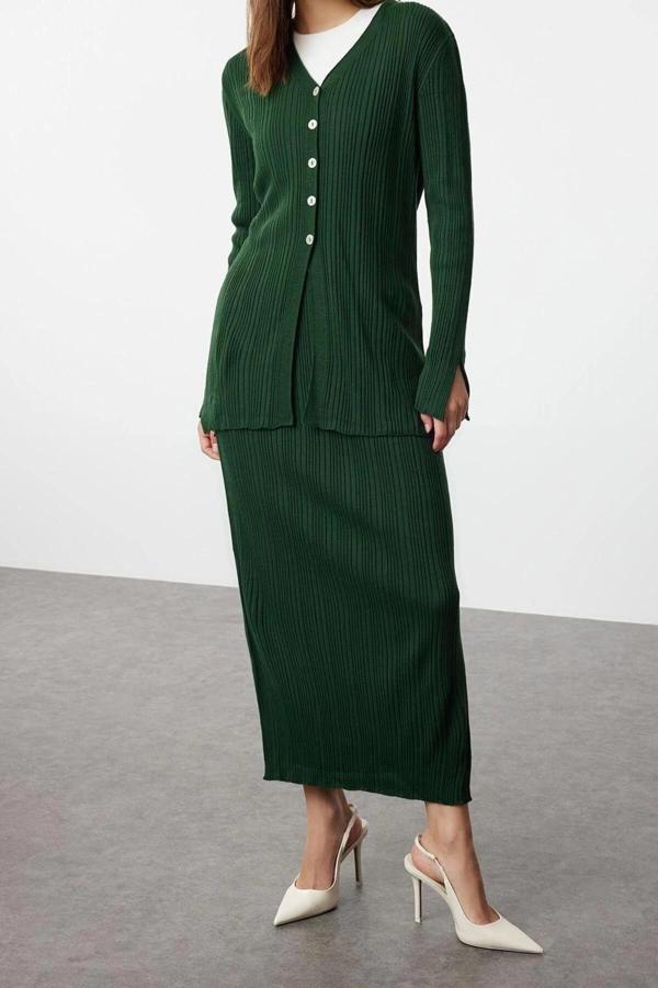 Moda Triko Düz Casual Günlük Fitiili Triko Alt-Üst Takım - Image 1