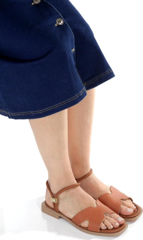 MİA028-3013 Hakiki Deri Kadın Günlük Ortopedik TABA Tatil Sandaleti - Image 1