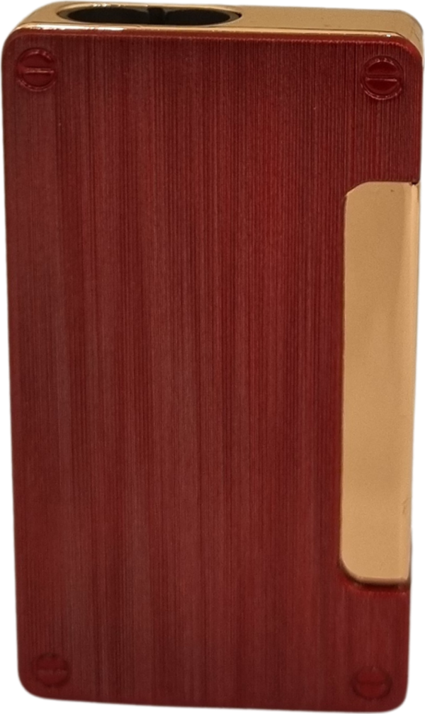 PremiumQuality Fırçalı Kırmızı-Gold Çift Torch Pürmüz Metal Puro Çakmağı - Image 1