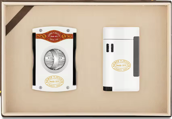 Cohiba Özel Seri Romeo Y Julieta Çakmak Kesici İkili Beyaz Puro Seti - Image 1