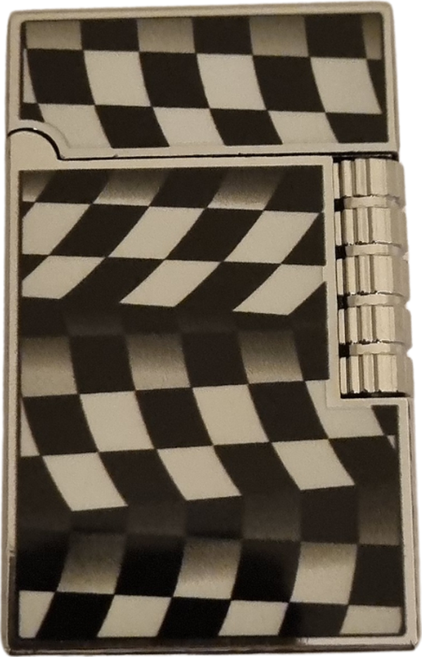 Black Martin Soft Flame Siyah-Beyaz Desenli Metal Çakmak - Image 1