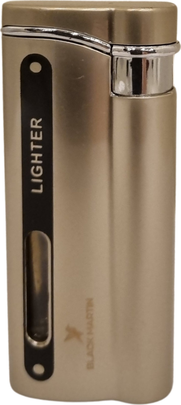 Black Martin Tek Torch Pürmüz Gümüş Metal Puro Çakmağı - Image 1