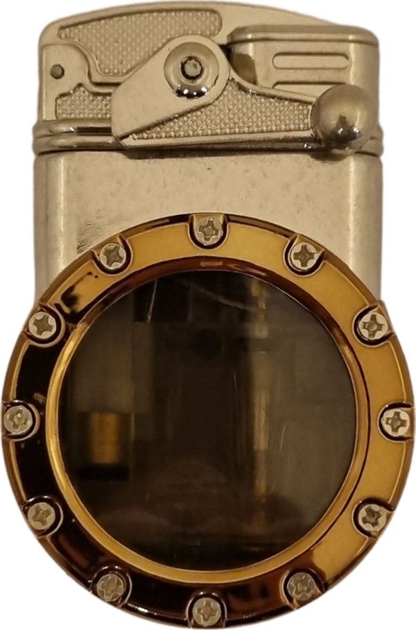 PremiumQuality Gümüş Çift Torch Pürmüz Metal Puro Çakmağı - Image 1