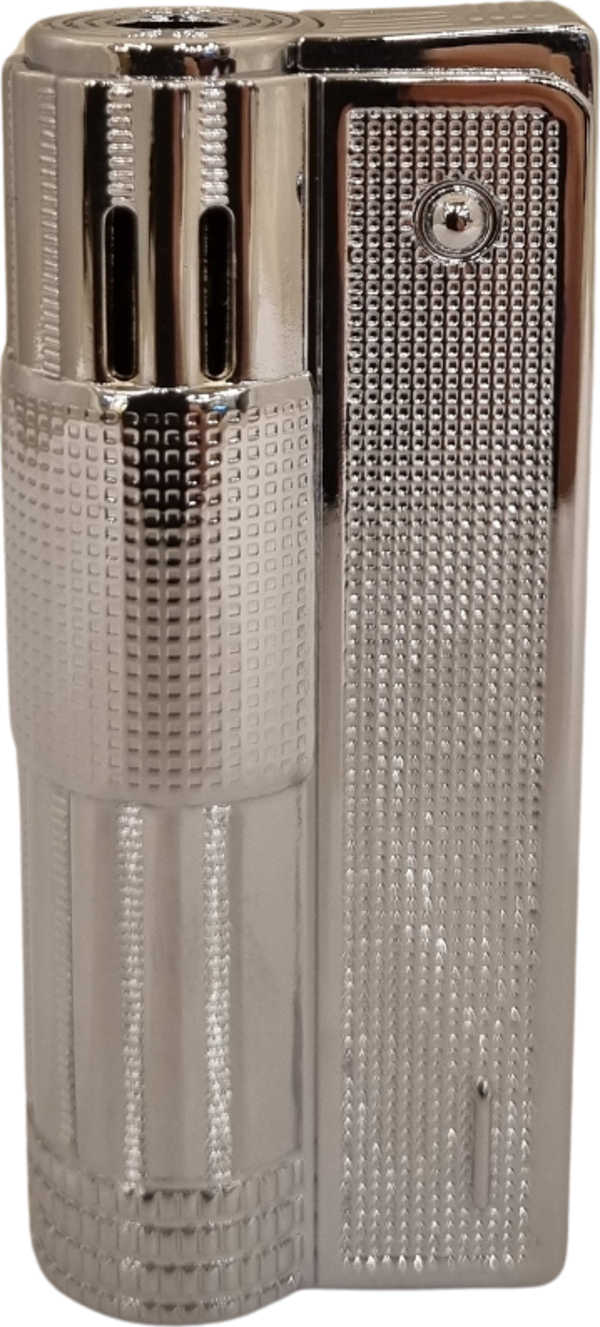 PremiumQuality Gümüş Tek Torch Pürmüz Metal Puro Çakmağı - Image 1