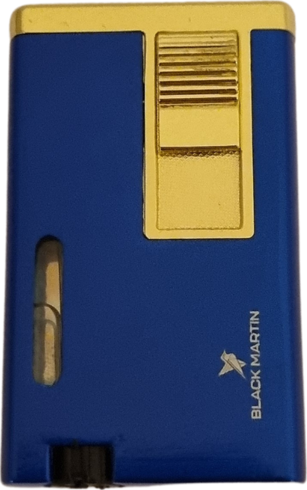 Black Martin Tek Torch Pürmüz Mavi-Gold Metal Puro Çakmağı - Image 1
