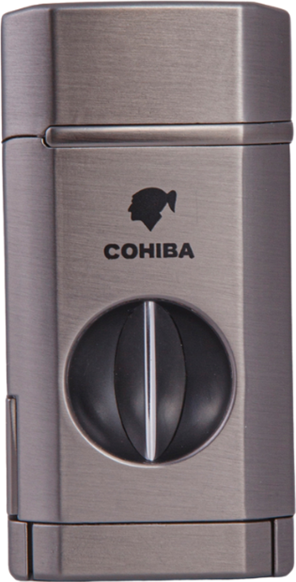 Cohiba 3 Torch Pürmüz Gunmetal Dahili V Kesicili Metal Puro Çakmağı - Image 1