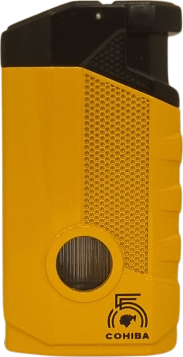 Cohiba 55. Yıl Özel Üretim Dahili Delicili 3 Torch Pürmüz Sarı-Siyah Puro Çakmağı - Image 1