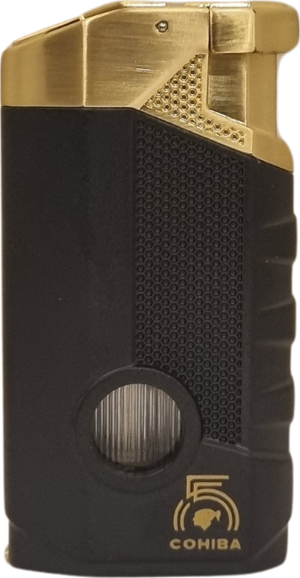 Cohiba 55. Yıl Özel Üretim Dahili Delicili 3 Torch Pürmüz Siyah-Gold Puro Çakmağı - Image 1