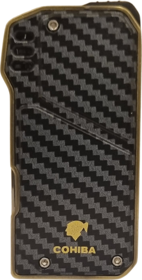 Cohiba Soft Flame Karbon Desenli-Bakır Metal Pipo Çakmağı - Image 1