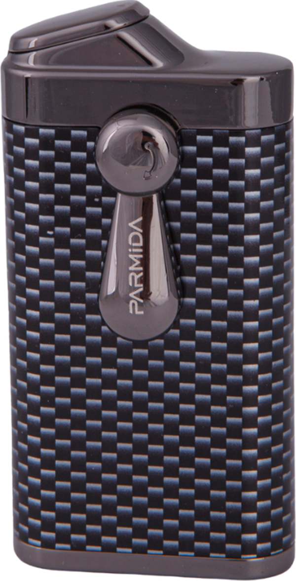 Parmida Çift Torch Pürmüz Karbon Desenli Gunmetal Metal Puro Çakmağı - Image 1