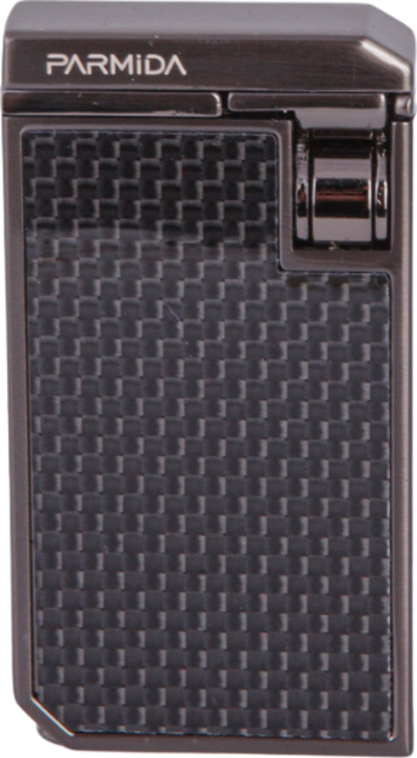 Parmida Çift Torch Pürmüz Karbon Desenli Gunmetal Metal Puro Çakmağı - Image 1