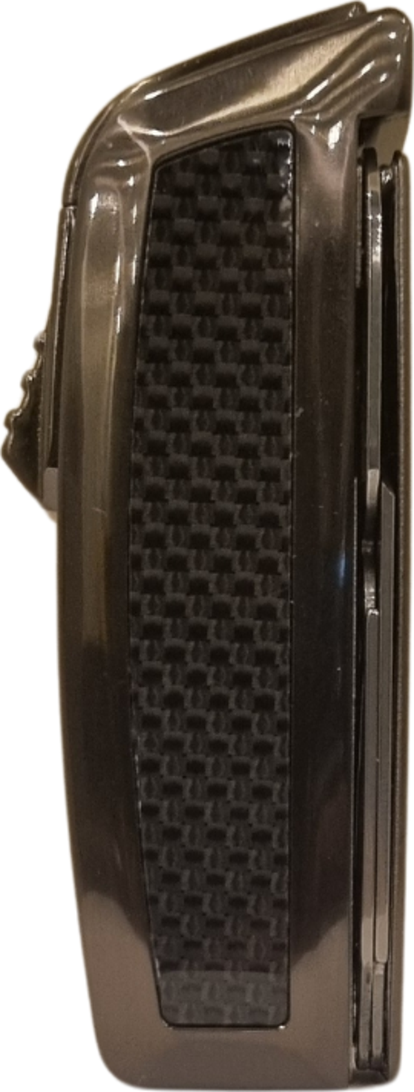 Parmida Tek Torch Pürmüz Gunmetal-Karbon Desenli Dahili Puro Makaslı Metal Puro Çakmağı - Image 1