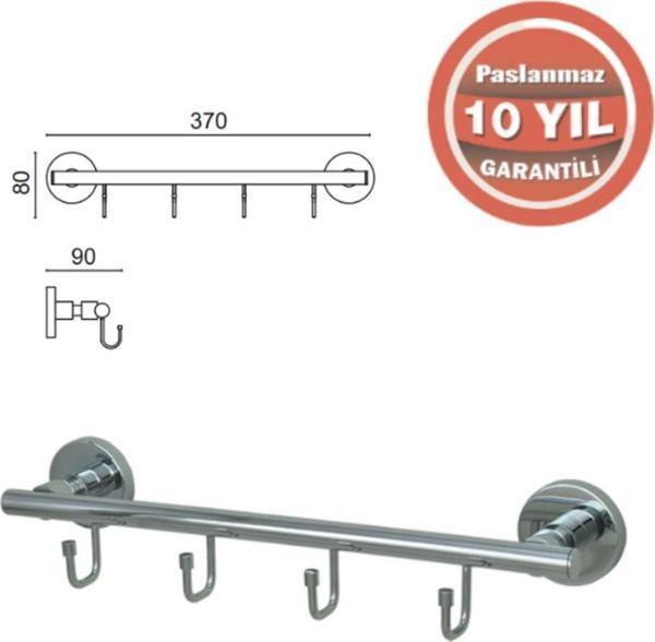 Çelik Banyo Fl10-010 Flora 4'Lü Askılık - Image 1