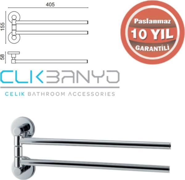 Çelik Banyo Fl10-023 Flora 2'Li Döner Havluluk - Image 1