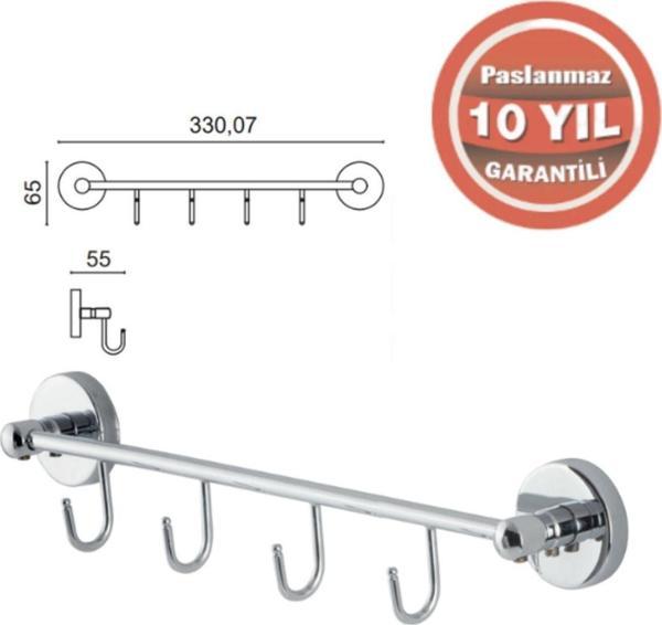 Çelik Banyo Kr10-019 Karaca 4'Lü Askılık - Image 1