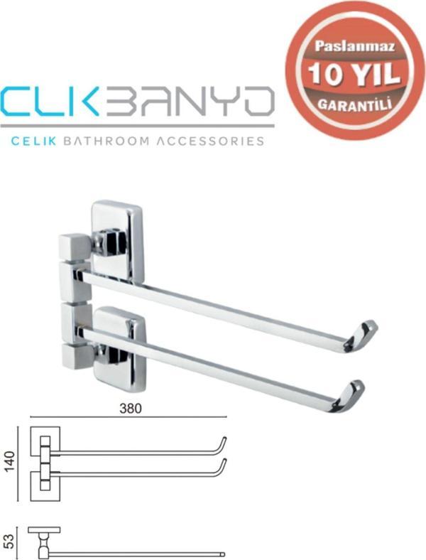 Çelik Banyo Ku10-014 Kumru 2'Li Döner Havluluk - Image 1