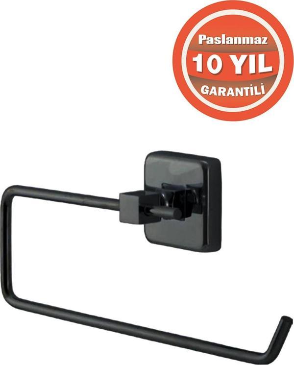 Çelik Banyo Paslanmaz Pirinç Kumru Mat Siyah Açık Kağıt Havluluk - Image 1