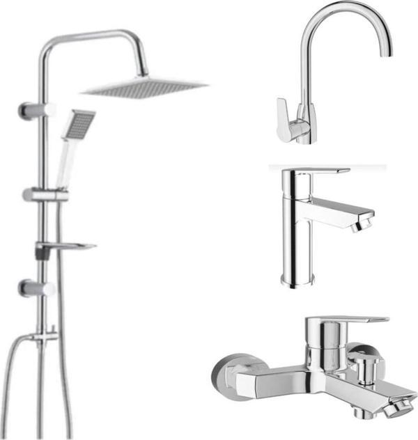 Kale Mare Banyo Lavabo Mutfak Bataryası Tema 53260 Tepe Duş Seti - Image 1