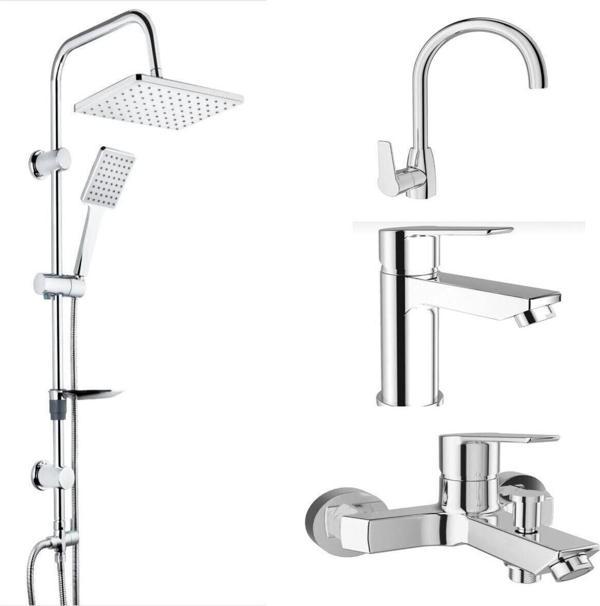 Kale Mare Banyo Lavabo Mutfak Bataryası Ve Tema 53242 Tepe Duş Seti - Image 1