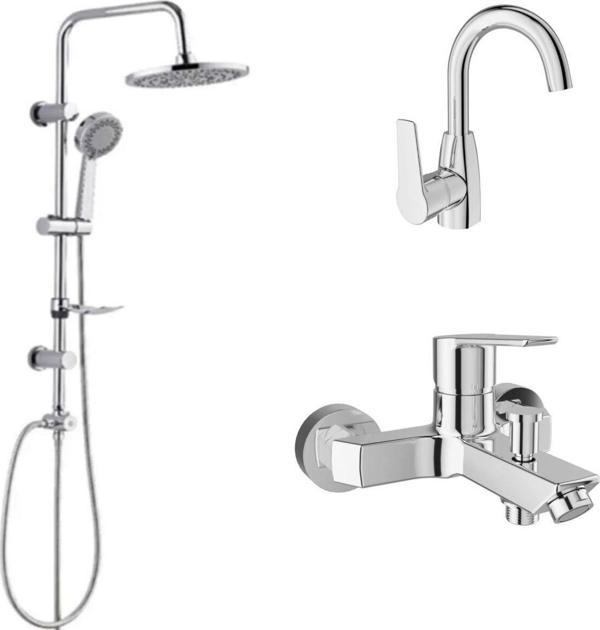 Kale Mare Banyo+Döner Lavabo Ve Tema 53230 Tepe Duş Seti - Image 1