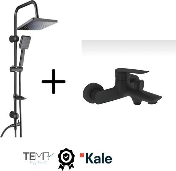 Kale Tandem Banyo Bataryası Ve Tema 53243 2M Siyah Tepe Duş Seti - Image 1