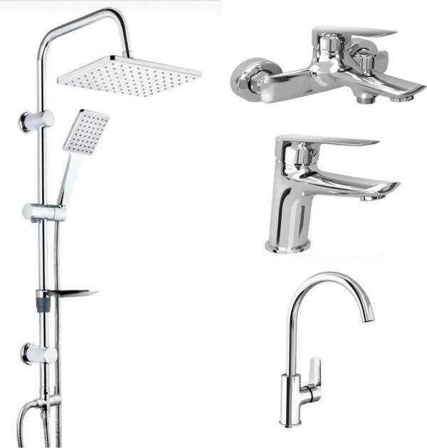 Kale Tandem Banyo+Lavabo+Mutfak Bataryası Ve Tema 53242 Tepe Duş Seti - Image 1