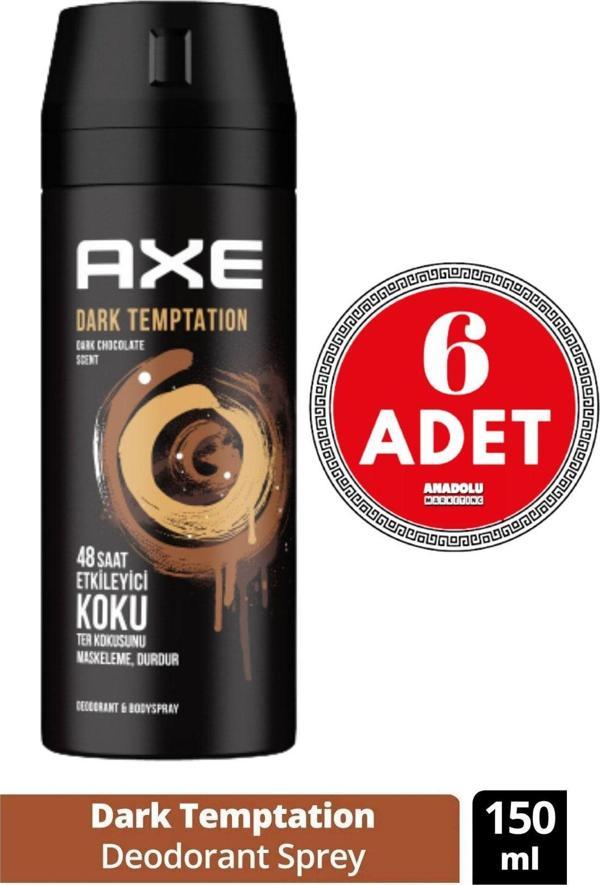 Axe Dark Temptation Erkek Sprey Deodorant 150 Ml (6 Adet) - Image 1