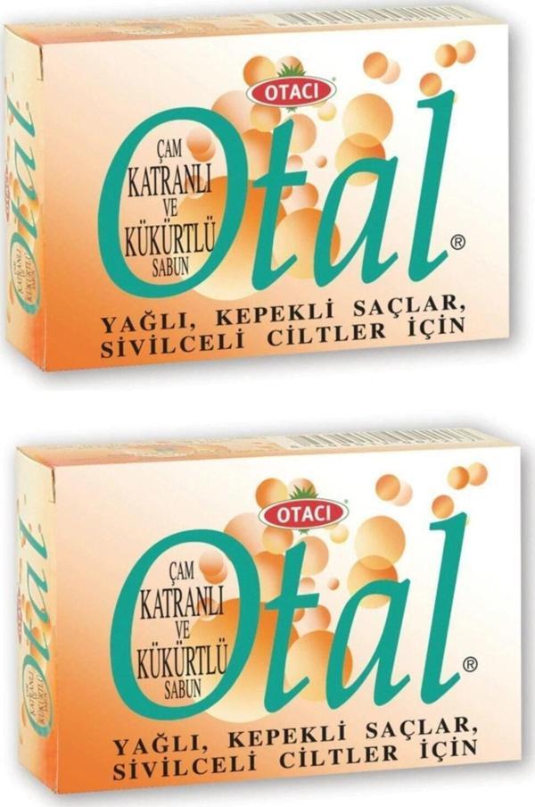Otacı Otal Çam Katranlı Ve Kükürtlü Sabun 80 Gr 2 Adet-Yağlı Kepekli Saçlar Ve Sivilceli Ciltler Için - Image 1