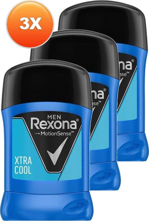Rexona Extra Cool Erkek Stick Deodorant 50 Ml. Üçlü Paket - Image 1